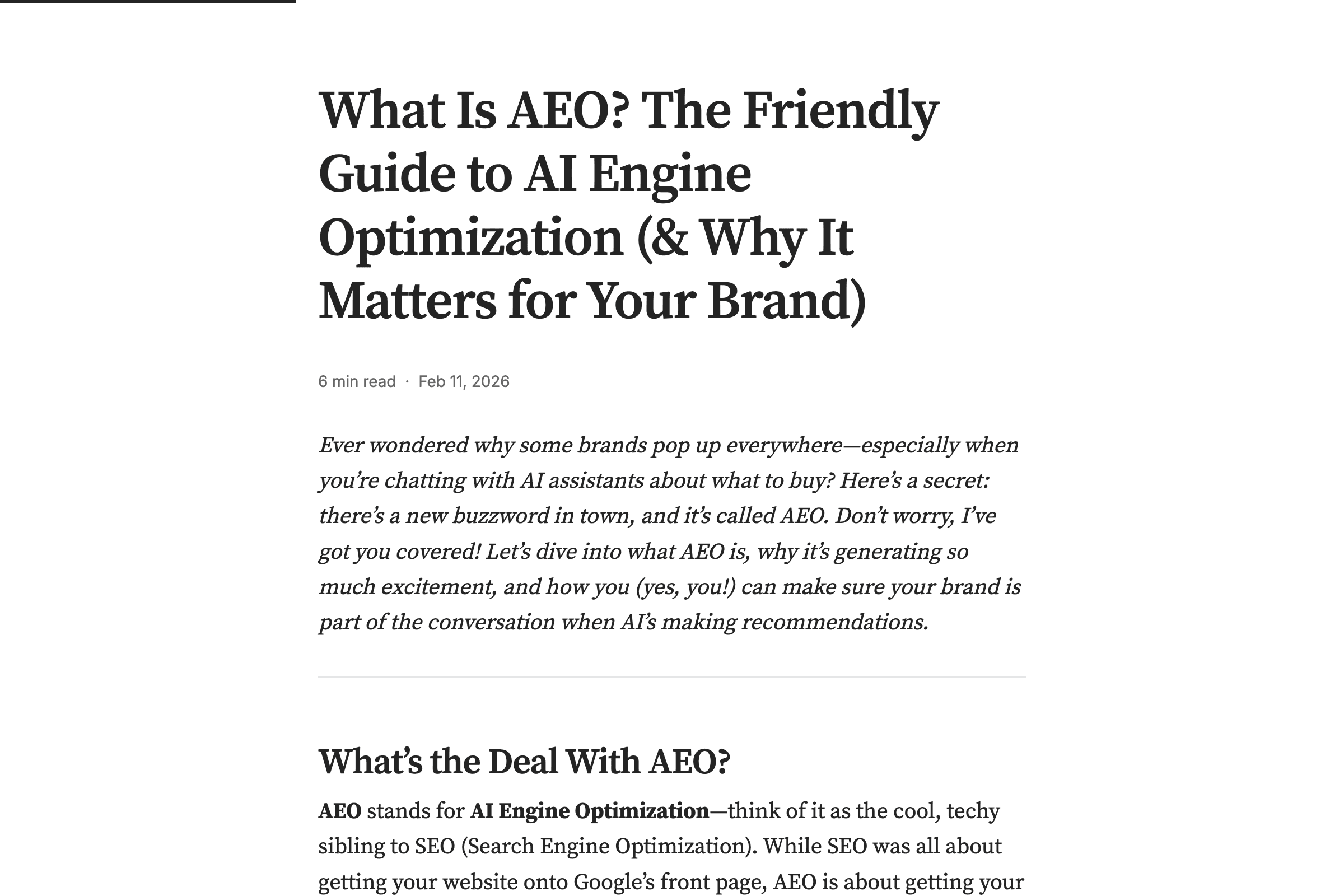 What Is AEO? The Friendly Guide to AI Engine Optimization (& Why It Matters for Your Brand)
