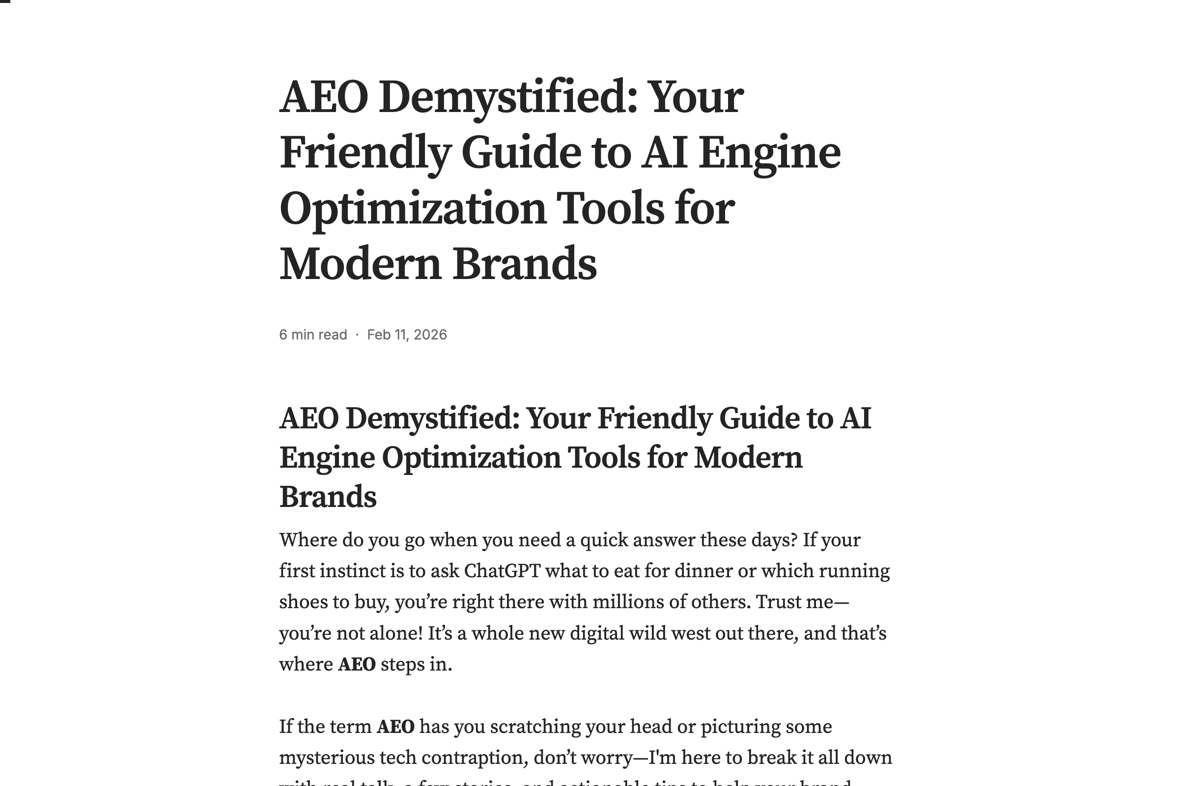 AEO Demystified: Your Friendly Guide to AI Engine Optimization Tools for Modern Brands